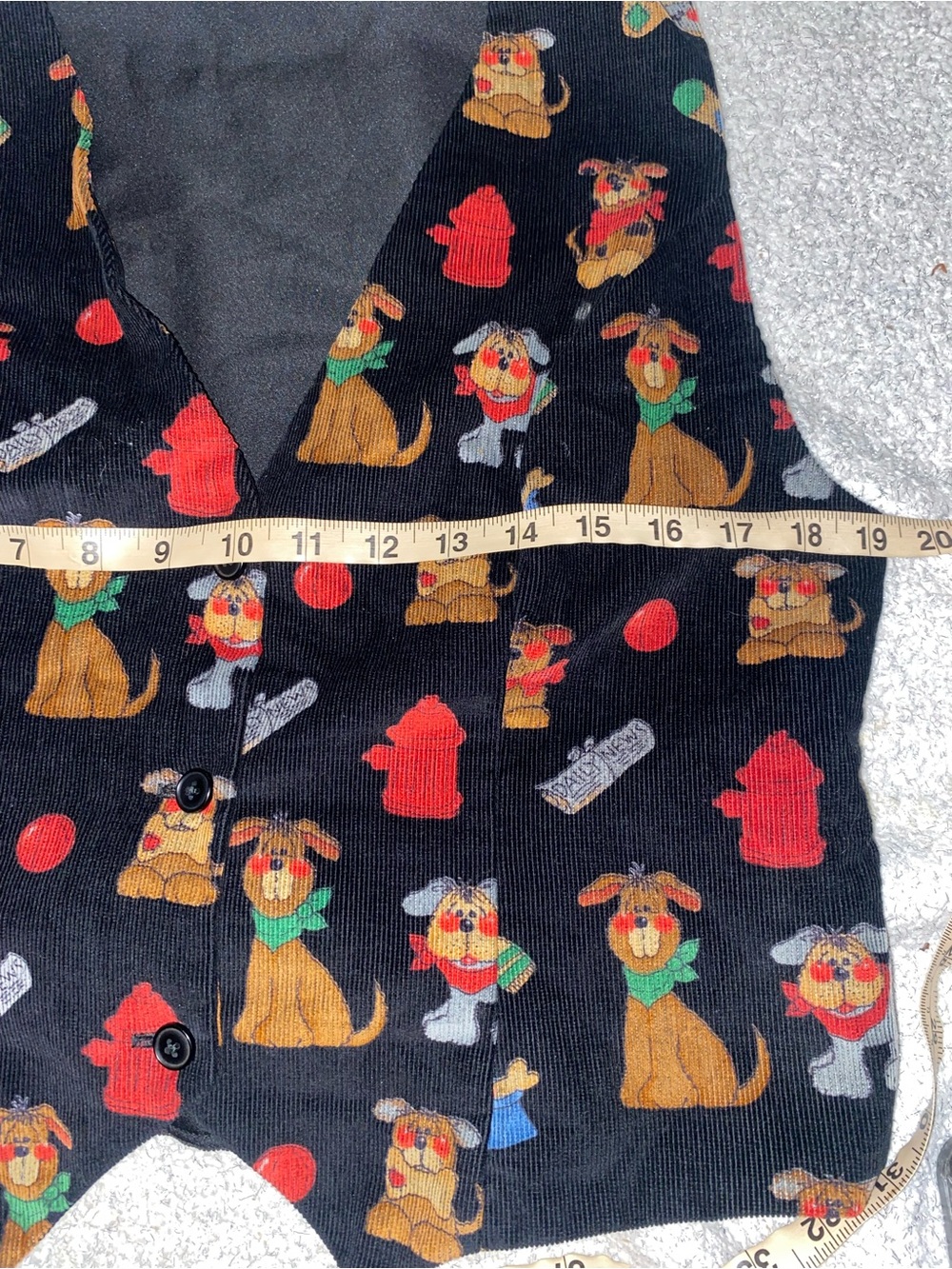Vintage Corduroy Puppy Dog three Button Vest Women’s Read Description For Size - Picture 5 of 6